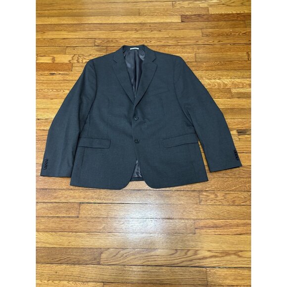 Alfani Mens Blazer Jacket Sz 44S Gray Solid Poly Rayon Slim 2 Button Sport Coat - Picture 1 of 7